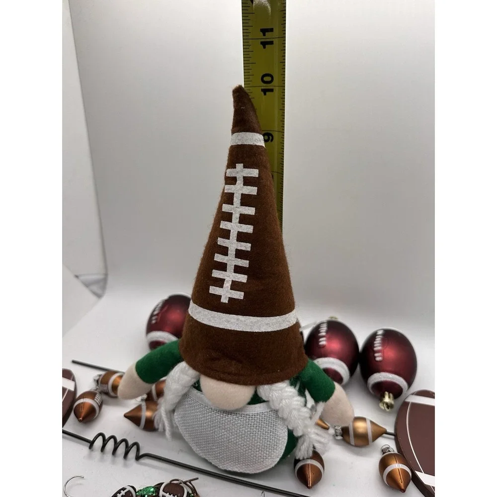 NFL Football Christmas Ornament Lot Mini Helmets Logo Ornaments‎ Gnome Holiday
